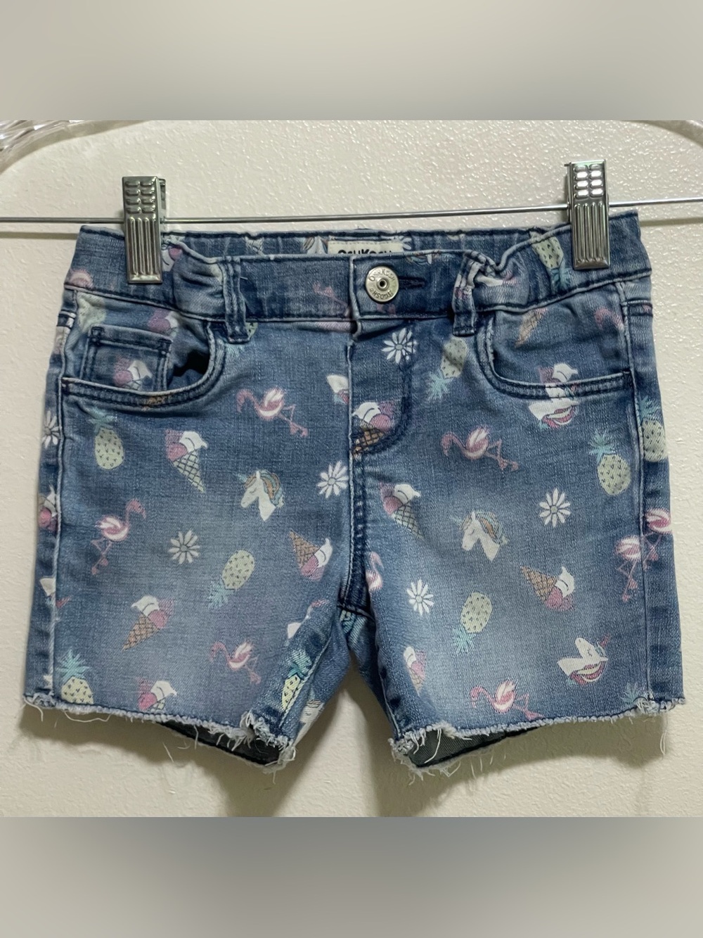 OshKosh B'gosh Denim Blue Girls' Printed Shorts